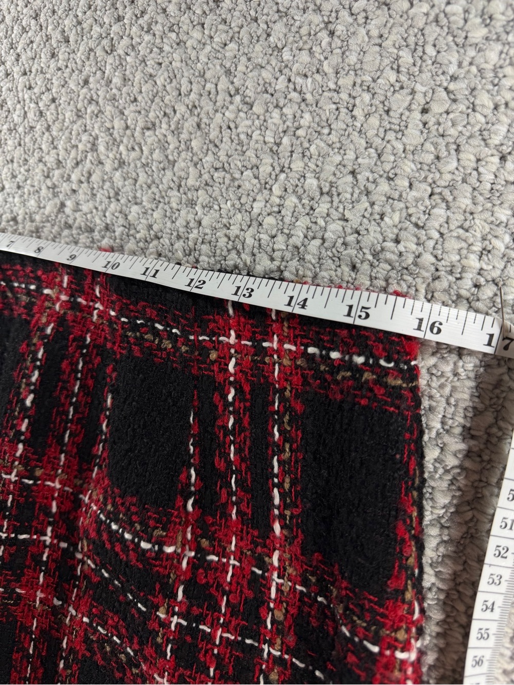 LOFT Red Tartan Plaid Wool Blend Tweed Winter Holiday Mini Skirt Women’s Size 6 - Picture 6 of 6